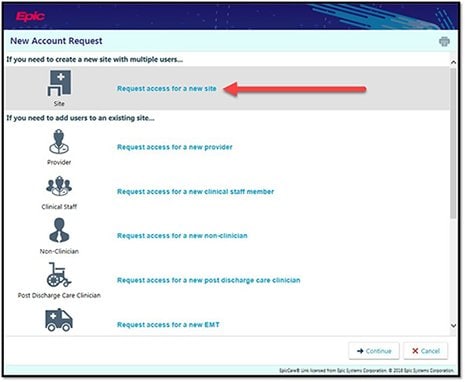 Montage Health Link request access example