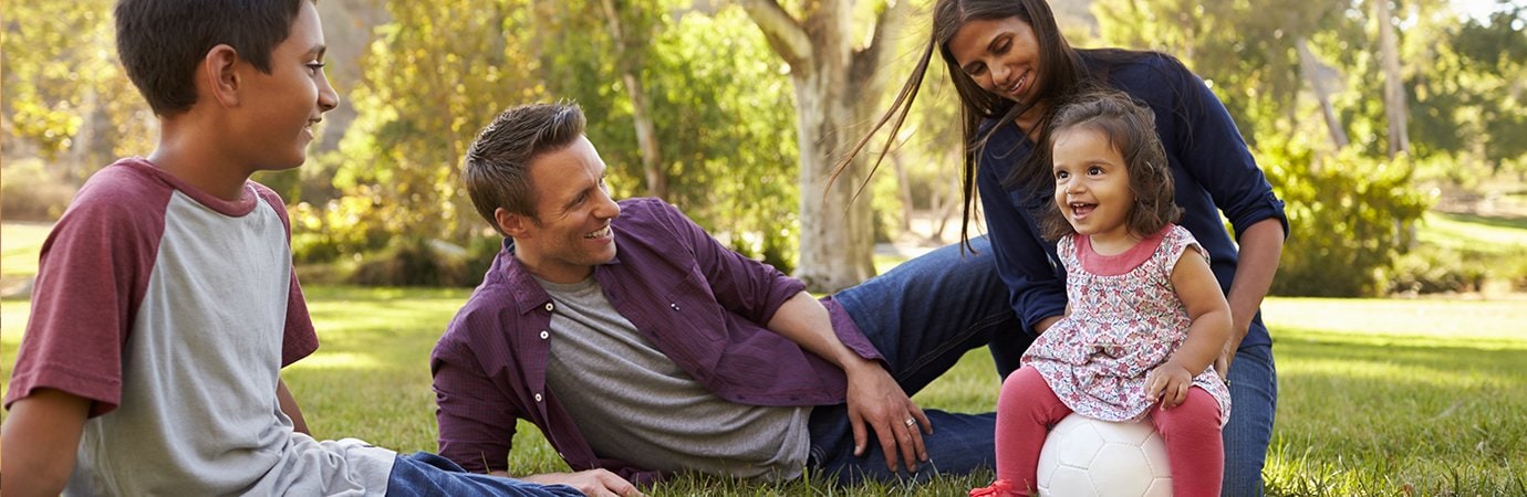 Family enjoying quality time outside