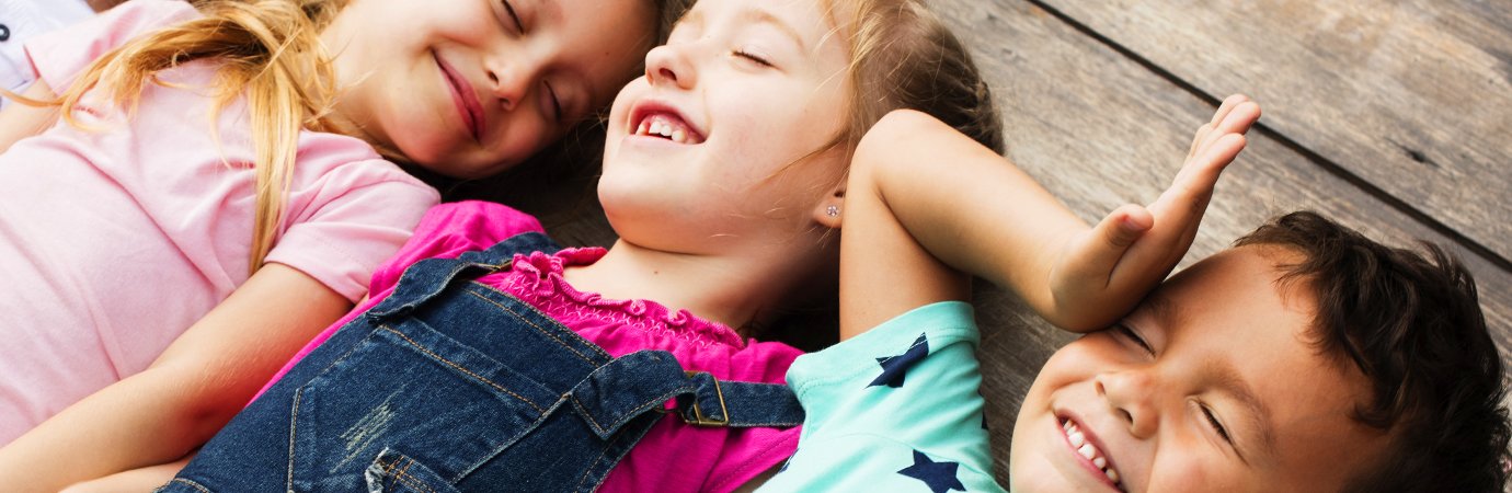 Young kids relaxing together