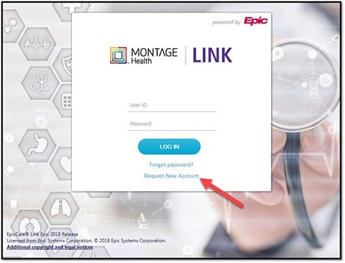 Montage Health Link create an account example