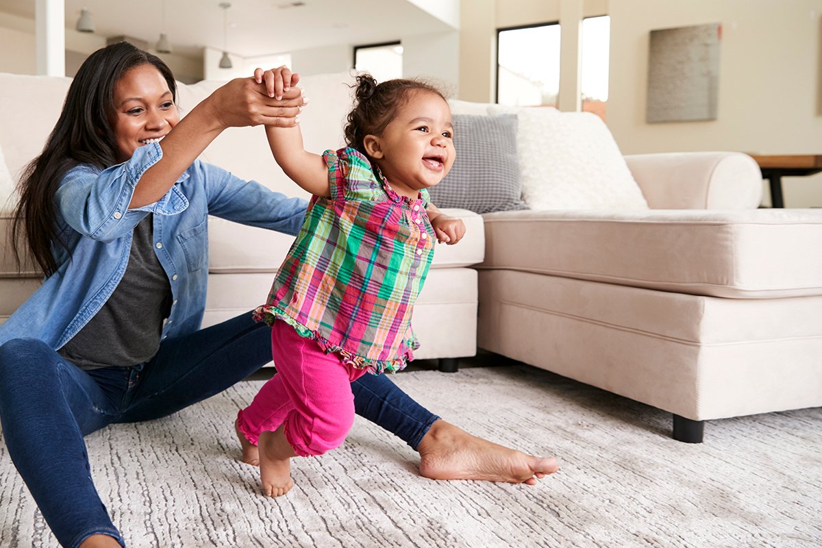 Mom playing with daughter